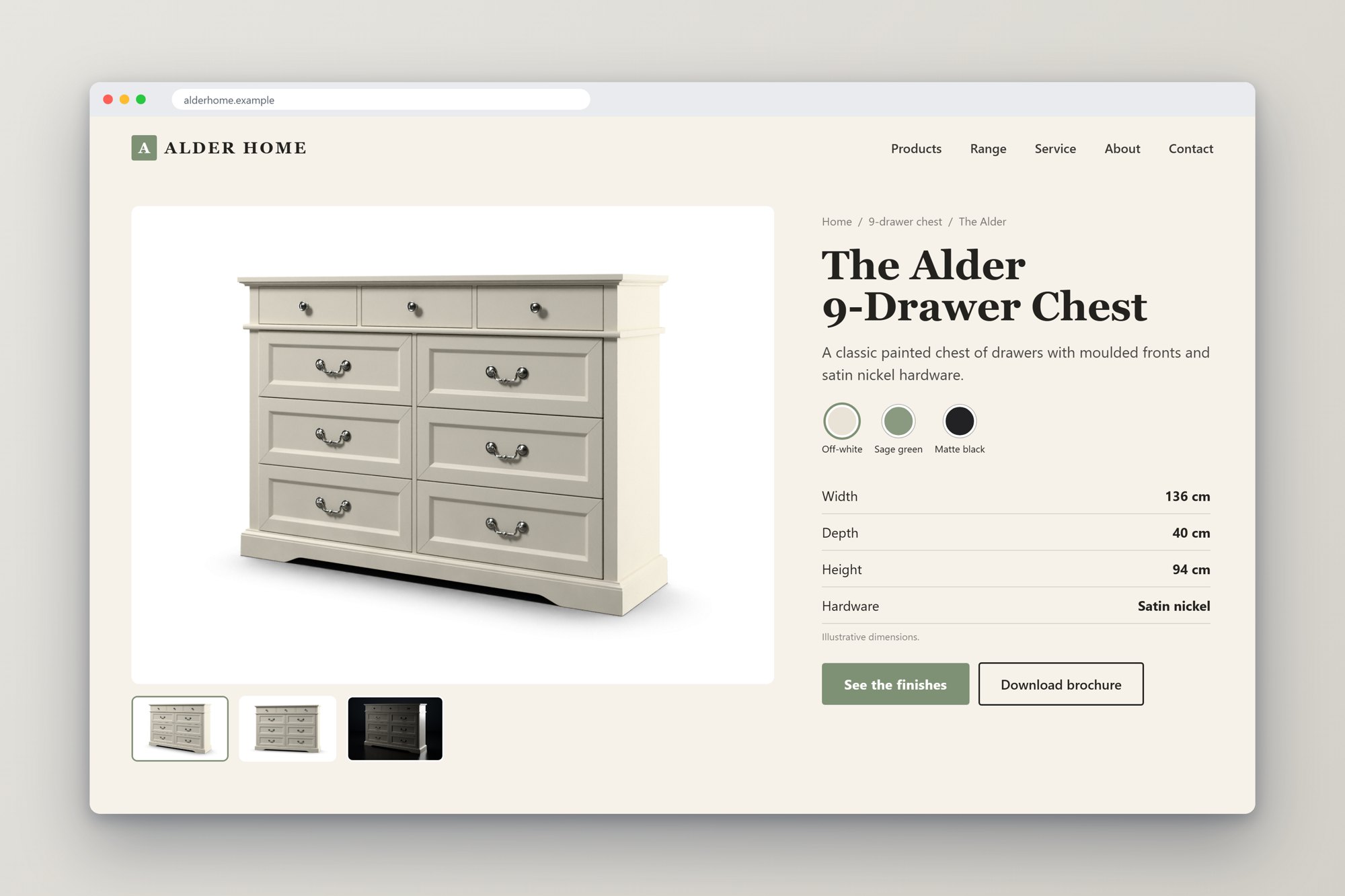 Website: product page